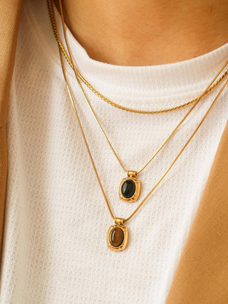 Dax 18K Gold Non-Tarnish Natural Stone Necklace-Necklaces-Flânerie by MAIQ-Summit Lane Boutique, Women's Apparel and Gifts located in Grand Rapids, MI