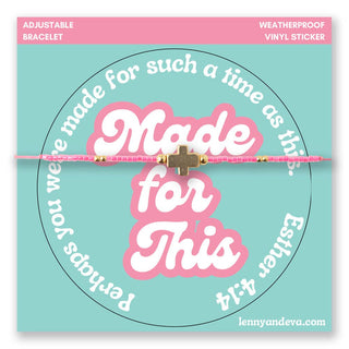 Made for This Cross Bracelet + Sticker | Esther 4:14-Bracelets-Lenny & Eva-Summit Lane Boutique, Women's Apparel and Gifts located in Grand Rapids, MI