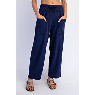 COTTON SLUB BARREL PANT-Lounge Pants-Rae Mode-Summit Lane Boutique, Women's Apparel and Gifts located in Grand Rapids, MI