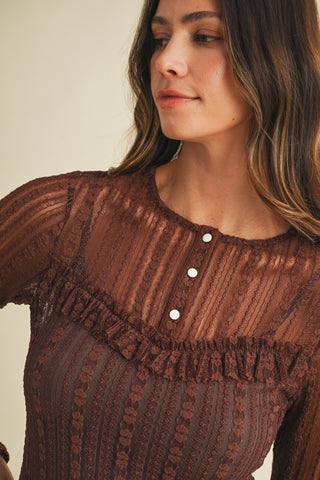 The Arya Lace Layering Top-Long Sleeves-Anniewear-Summit Lane Boutique, Women's Apparel and Gifts located in Grand Rapids, MI