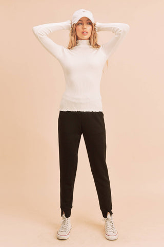 Marcey Mockneck-Long Sleeve Shirt-AEMI + CO-Summit Lane Boutique, Women's Apparel and Gifts located in Grand Rapids, MI