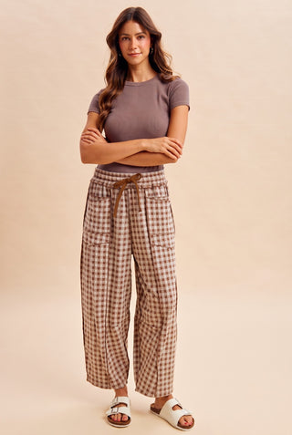 Chelsea Check Barrel Pants