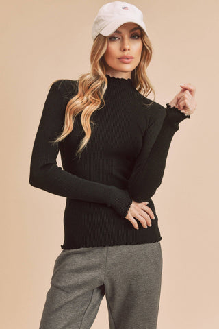 Marcey Mockneck-Long Sleeve Shirt-AEMI + CO-Summit Lane Boutique, Women's Apparel and Gifts located in Grand Rapids, MI