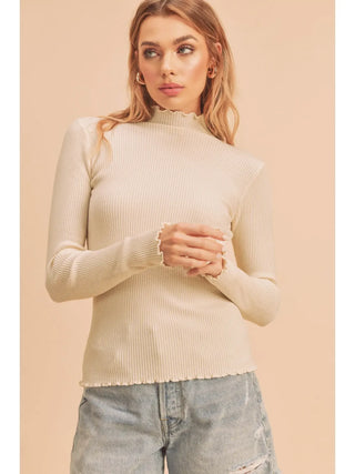 Marcey Mockneck-Long Sleeve Shirt-AEMI + CO-Summit Lane Boutique, Women's Apparel and Gifts located in Grand Rapids, MI