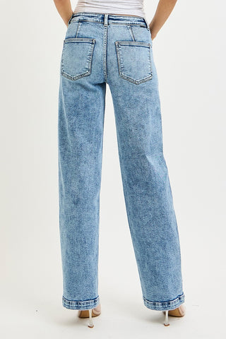 The Parker Patch Pocket Baggy Jeans-Jeans-Risen-Summit Lane Boutique, Women's Apparel and Gifts located in Grand Rapids, MI
