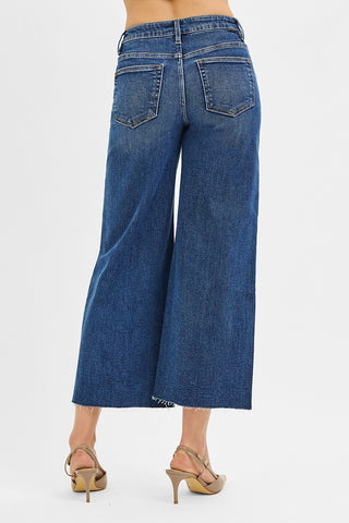 Kai Front Slit Wide Leg Jeans-Jeans-Risen-Summit Lane Boutique, Women's Apparel and Gifts located in Grand Rapids, MI