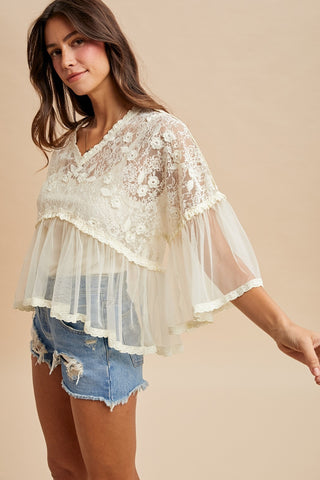 Evelyn Lace Blouse-Blouse-Anniewear-Summit Lane Boutique, Women's Apparel and Gifts located in Grand Rapids, MI