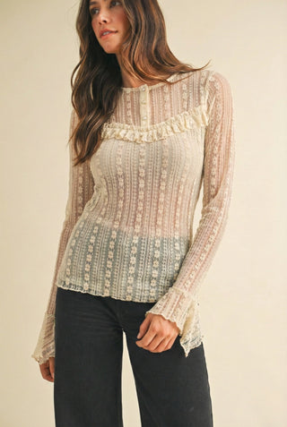 The Arya Lace Layering Top-Long Sleeves-Anniewear-Summit Lane Boutique, Women's Apparel and Gifts located in Grand Rapids, MI