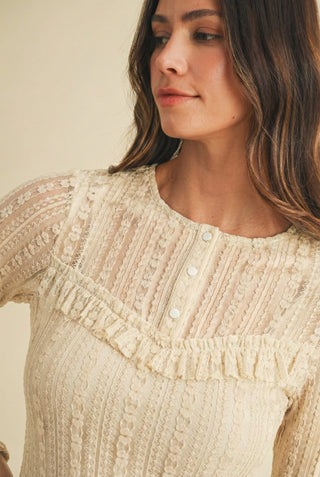 The Arya Lace Layering Top-Long Sleeves-Anniewear-Summit Lane Boutique, Women's Apparel and Gifts located in Grand Rapids, MI