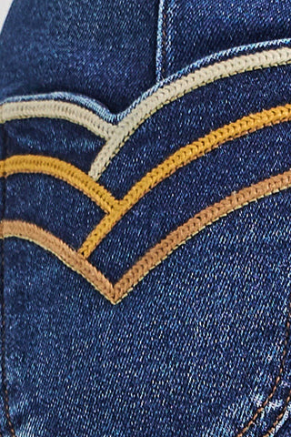 Shield Pocket High Rise Wide Leg Jeans-Jeans-Risen-Summit Lane Boutique, Women's Apparel and Gifts located in Grand Rapids, MI