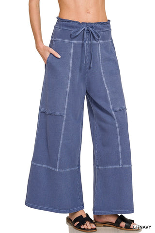 The Weekender Cropped Wide Leg-Lounge Pants-Zenana-Summit Lane Boutique, Women's Apparel and Gifts located in Grand Rapids, MI
