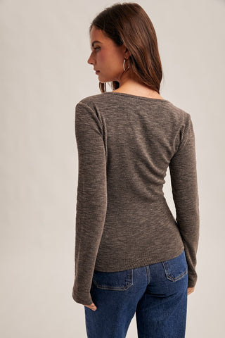 Kyra Lace Trim Long Sleeve-Long Sleeves-Hem & Thread-Summit Lane Boutique, Women's Apparel and Gifts located in Grand Rapids, MI