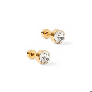 Screwback Stud Earrings - Juliet Clear 5mm-Earrings-LINNY CO-Summit Lane Boutique, Women's Apparel and Gifts located in Grand Rapids, MI