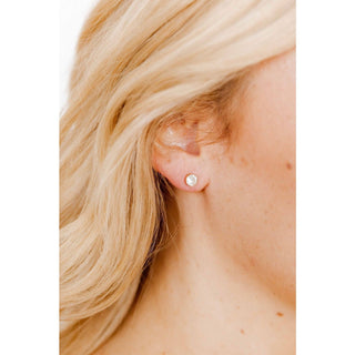 Screwback Stud Earrings - Juliet Clear 5mm-Earrings-LINNY CO-Summit Lane Boutique, Women's Apparel and Gifts located in Grand Rapids, MI