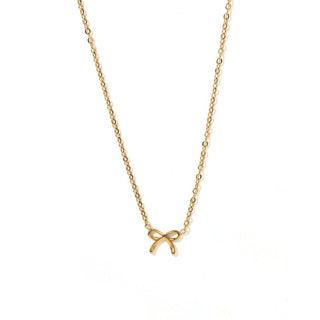 Necklace - Sadie Bow Gold-Necklaces-LINNY CO-Summit Lane Boutique, Women's Apparel and Gifts located in Grand Rapids, MI