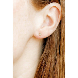 Screwback Stud Earrings - Micro Cooper Clear Gold-Earrings-LINNY CO-Summit Lane Boutique, Women's Apparel and Gifts located in Grand Rapids, MI