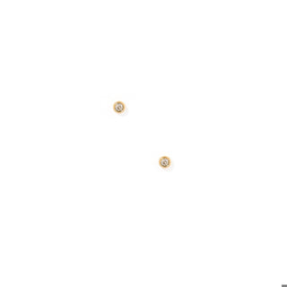 Screwback Stud Earrings - Micro Cooper Clear Gold-Earrings-LINNY CO-Summit Lane Boutique, Women's Apparel and Gifts located in Grand Rapids, MI