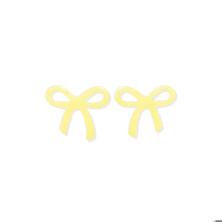 Kylie Bow Earrings - Butter Yellow-LINNY CO-Summit Lane Boutique, Women's Apparel and Gifts located in Grand Rapids, MI