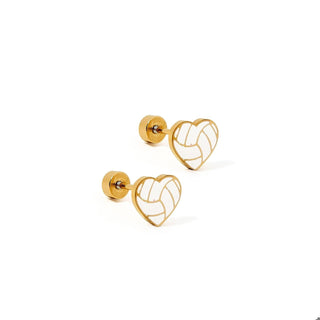 Screwback Stud Earrings - Volleyball-Earrings-LINNY CO-Summit Lane Boutique, Women's Apparel and Gifts located in Grand Rapids, MI
