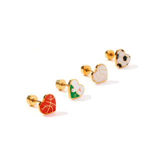 Screwback Stud Earrings - Volleyball-Earrings-LINNY CO-Summit Lane Boutique, Women's Apparel and Gifts located in Grand Rapids, MI