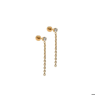 Screwback Stud Earrings - Darby Duster Gold-Earrings-LINNY CO-Summit Lane Boutique, Women's Apparel and Gifts located in Grand Rapids, MI