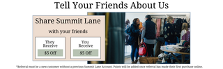 Share with your friends to earn rewards at Summit Lane Boutique